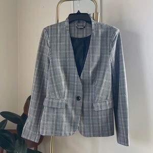 Premise Black White & Blue Plaid Blazer